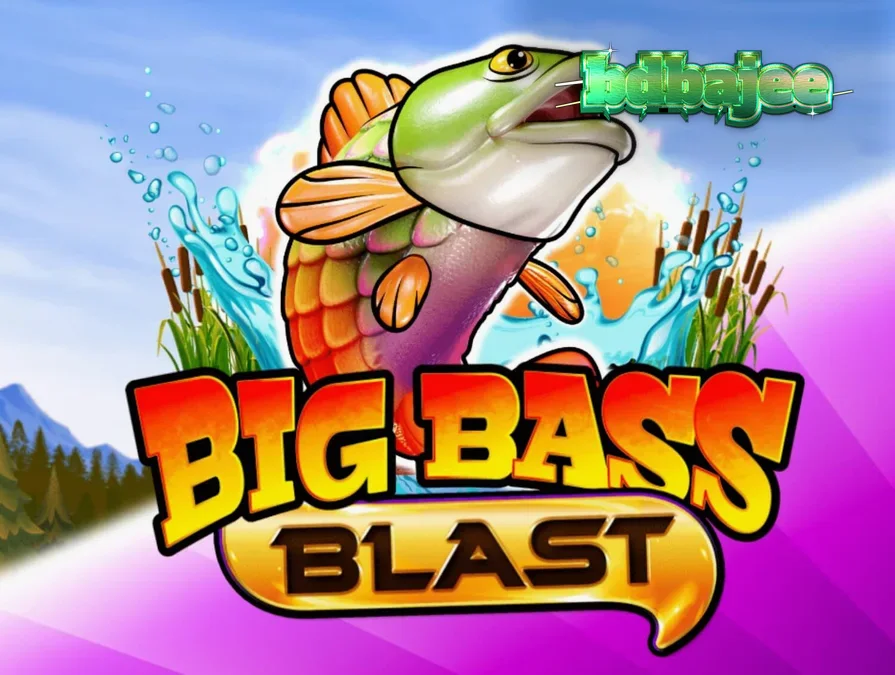 Big Bass Blast স্লট গেমের একটি দৃশ্য যেখানে মাছ ধরার থিম এবং ইলেকট্রিক গ্রাফিক্স দেখা যাচ্ছে